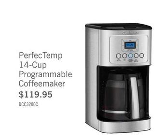 The Brick Cuisinart perfectemp 14-cup programmable coffeemaker - dcc-3200c offer