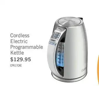 The Brick Cuisinart perfectemp cordless electric programmable kettle cpk-17c offer