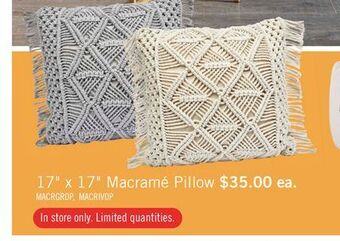 The Brick 17 x 17 macramé pillow offer