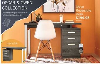 The Brick Oscar reversible desk - distressed grey offer