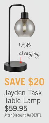 The Brick Jayden desk/task lamp with usb port offer