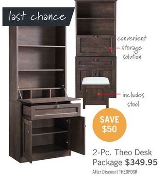 The Brick Theo fold-down desk with bookcase walnut oak offer