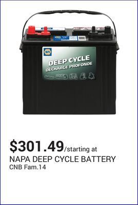 NAPA Auto Parts Deep cycle battery offer