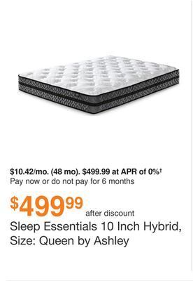 Ashley Furniture Sleep essentials 10 inch hybrid, size: queen by ashley offer