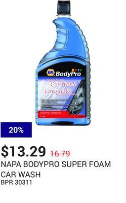 NAPA Auto Parts Super foam car wash offer