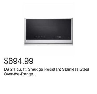 Costco Lg 2.1 cu. ft. smudge resistant stainless steel over-the-range microwave with extendavent offer