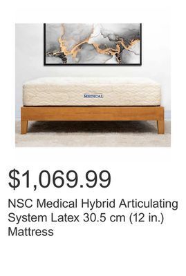 Costco Nsc medical hybrid articulating system latex 30.5 cm (12 in.) mattress offer