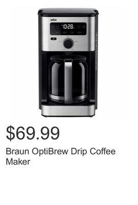 Costco Braun optibrew drip coffee maker offer