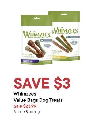 Petvalu Whimzees value bags dog treats offer