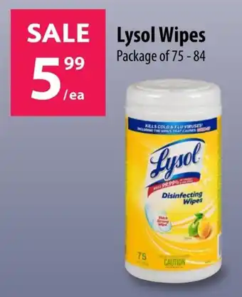 Co-op Lysol Wipes Package of 75 - 84 offer