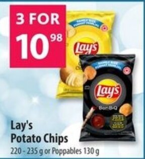Co-op Lay's Potato Chips 220 - 235 g or Poppables 130 g offer