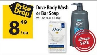 Co-op Dove Body Wash or Bar Soap, 591 - 695 mL or 6 x 106 g offer