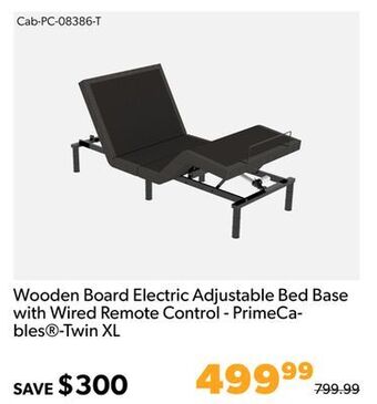 Shopper+ Wooden board electric adjustable bed base with wired remote control - primecables-twin xl offer