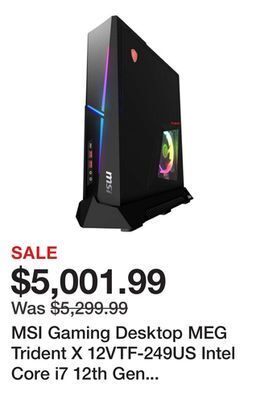 Newegg Msi gaming desktop meg trident x 12vtf-249us intel core i7 12th gen 12700kf (3.60ghz) 16gb ddr5 1 tb pcie ssd nvidia geforce offer