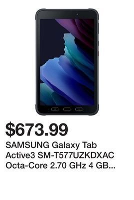 Newegg Samsung galaxy tab active3 sm-t577uzkdxac octa-core 2.70 ghz 4 gb memory 64 gb flash storage 8.0 1920 x 1200 tablet pc androi offer