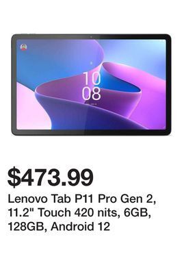 Newegg Lenovo tab p11 pro gen 2, 11.2 touch 420 nits, 6gb, 128gb, android 12 offer