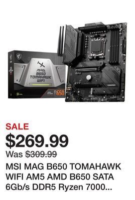 Newegg Msi mag b650 tomahawk wifi am5 amd b650 sata 6gb/s ddr5 ryzen 7000 atx motherboard offer