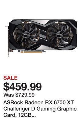 Newegg Asrock radeon rx 6700 xt challenger d gaming graphic card, 12gb gddr6 vram, amd rdna2 (rx6700xt cld 12g) offer