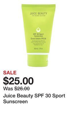 Sephora Juice beauty spf 30 sport sunscreen offer