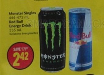 FreshCo Monster Singles or Red Bull Energy Drink offer