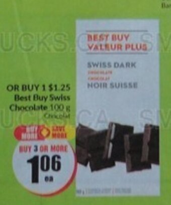 FreshCo Best Buy Swiss Chocolate 100 g offer