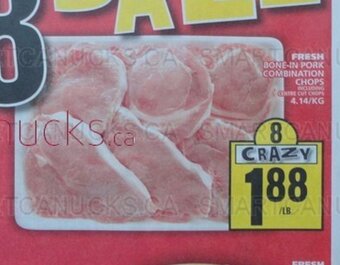 Food Basics FRESH BONE-IN PORK COMBINATION CHOPS offer