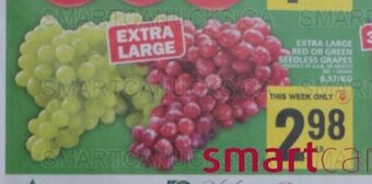 Food Basics EXTRA LARGE RED OR GREEN SEEDLESS GRAPES offer