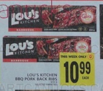 Food Basics LOU'S KITCHEN BBQ PORK BACK RIBS offer