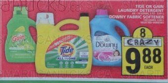 Food Basics TIDE OR GAIN LAUNDRY DETERGENT OR DOWNY FABRIC SOFTENER offer