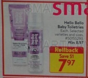Walmart Hello Bello Baby Toiletries offer