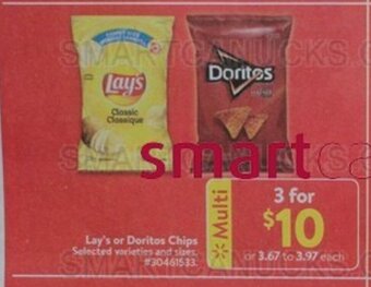 Walmart Lay's or Doritos Chips offer