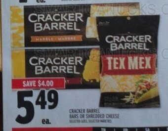 Metro CRACKER BARREL BARS OR SHREDDED CHEESE offer