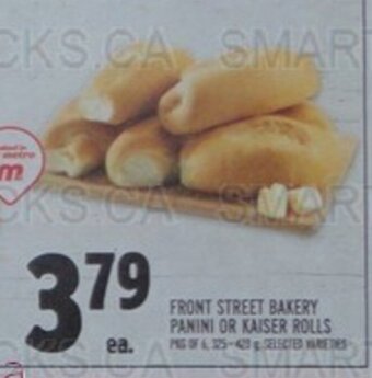 Metro FRONT STREET BAKERY PANINI OR KAISER ROLLS offer