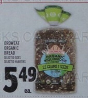 Metro OROWEAT ORGANIC BREAD offer
