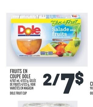 Metro FRUITS EN COUPE DOLE offer