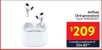 Walmart Airpods (3rd generation) offer