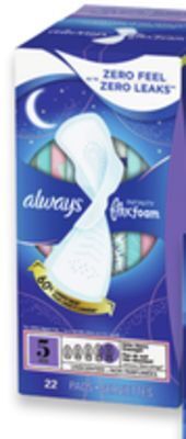 Walmart Always pads, liners or period underwear offer