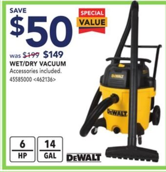 Lowe's Dewalt wet/dry vacuum offer