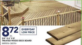 Lowe's 5/4 x 6 x 8' treated wood deck board offer