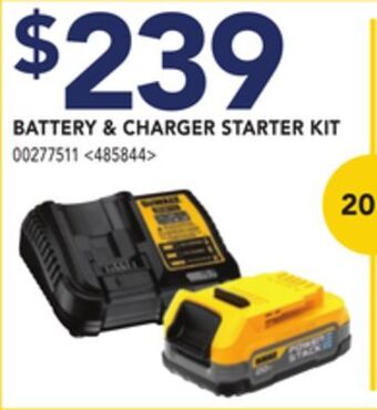 Lowe's Dewalt battery & charger starter kit offer