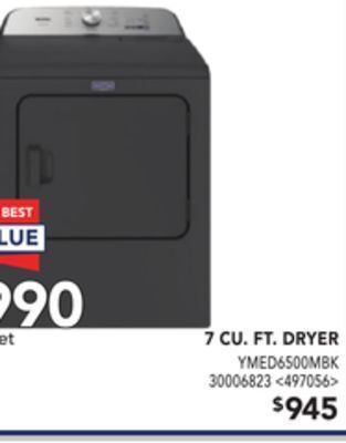 Lowe's Maytag 7 cu. ft. dryer offer