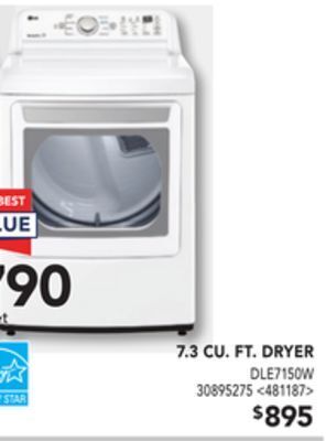 Lowe's Lg 7.3 cu. ft. dryer offer