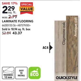 Lowe's Quickstyle laminate flooring offer