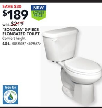 Lowe's American standard sonoma 2-piece elongated toilet offer