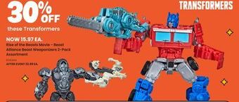 Toys R us Hasbro rise of the beasts movie - beast alliance beast weaponizers 2-pack offer