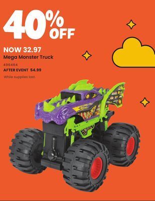 Toys R us Mega monster truck offer