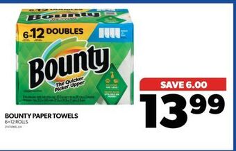 Real Canadian Superstore Bounty paper towels 6=12 rolls offer