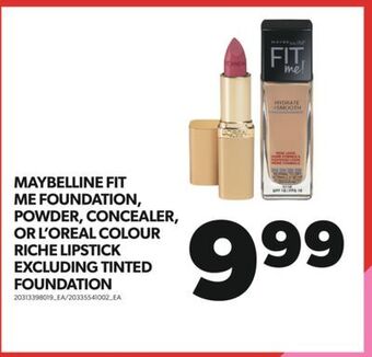 Real Canadian Superstore Maybelline fit me foundation, powder, concealer, or l'oreal colour riche lipstick excluding tinted foundation offer