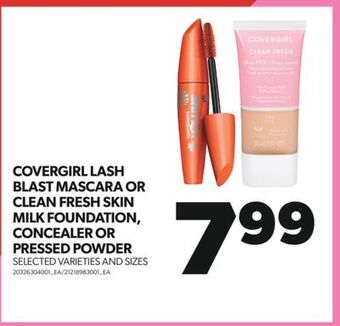 Real Canadian Superstore Covergirl lash blast mascara or clean fresh skin milk foundation, concealer or pressed powder offer
