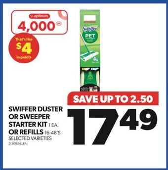 Real Canadian Superstore Swiffer duster or sweeper starter kit 1 ea. or refills 16-48's offer